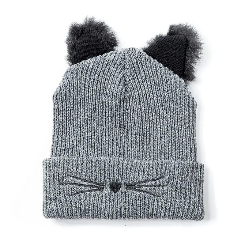 Cute Cat Ear Women Beanie Hat Warm Winter Hats For Women