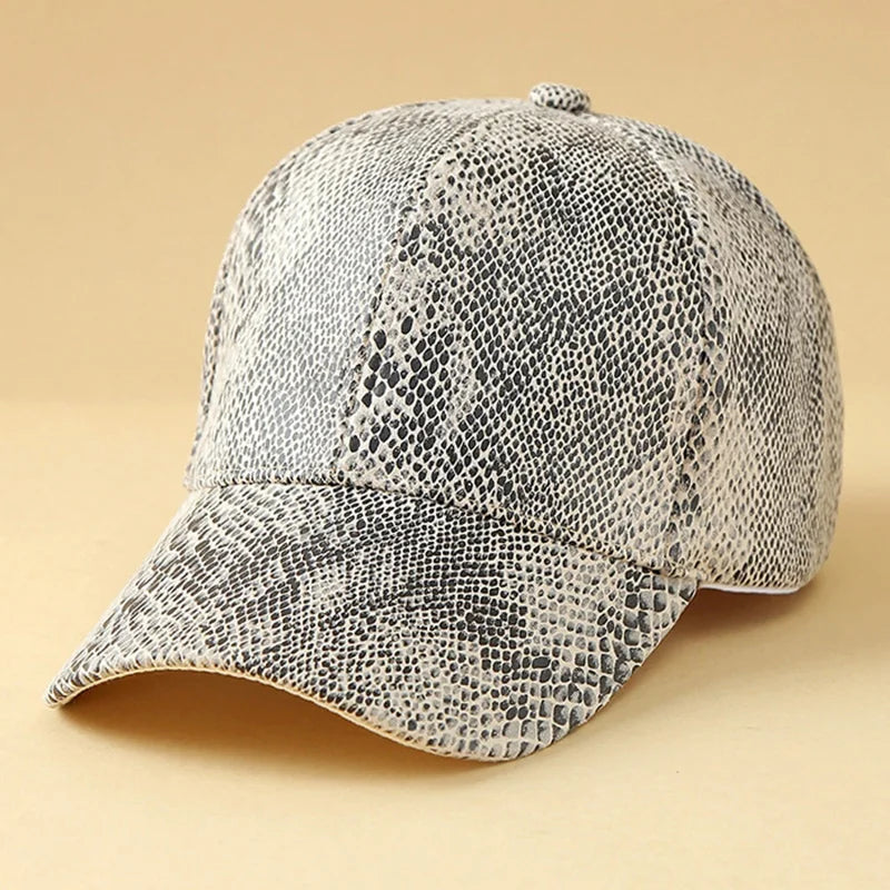 Men's High Quality Leather Baseball Cap with Adjustable Snap Closure Outdoor Activities, Adjustable Baseball Cap