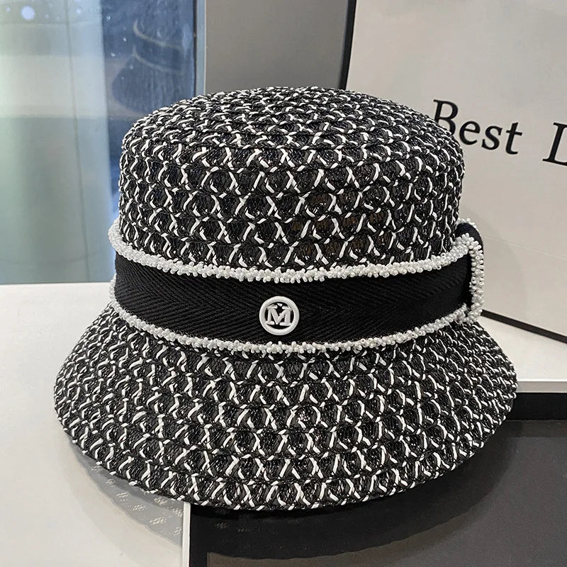 Korean Breathable Hollow Fisherman Hat, Personalized Basin Hat, Fashionable Diamond Bucket Hat for Women's Summer Outings