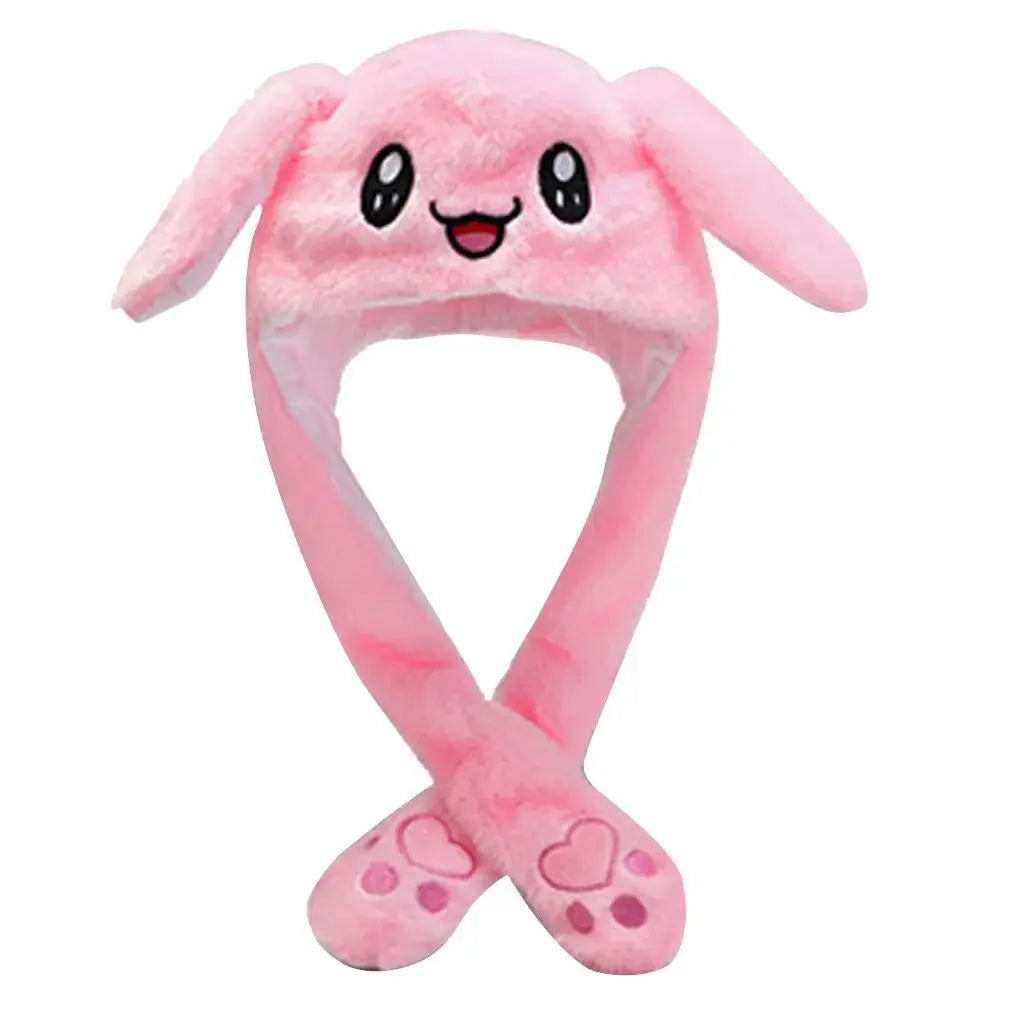 Cute Plush Rabbit Ear Hat for Kids & Women – Warm Embroidered Gift Cap