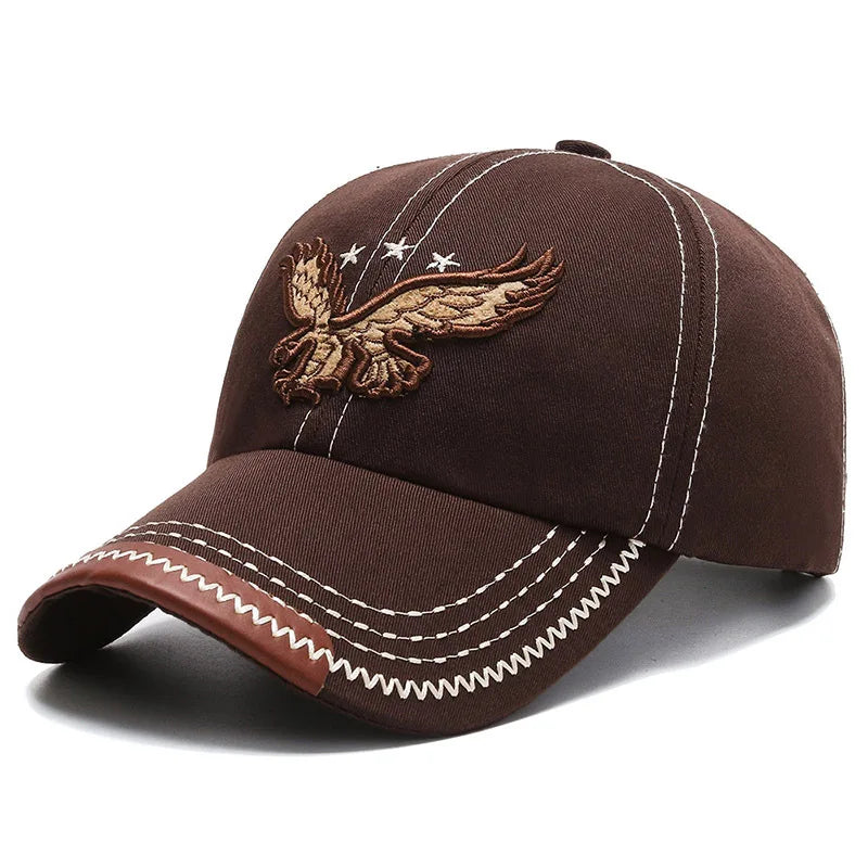 Unisex Korean Eagle Embroidery Baseball Cap – Casual Four-Season Sun Hat