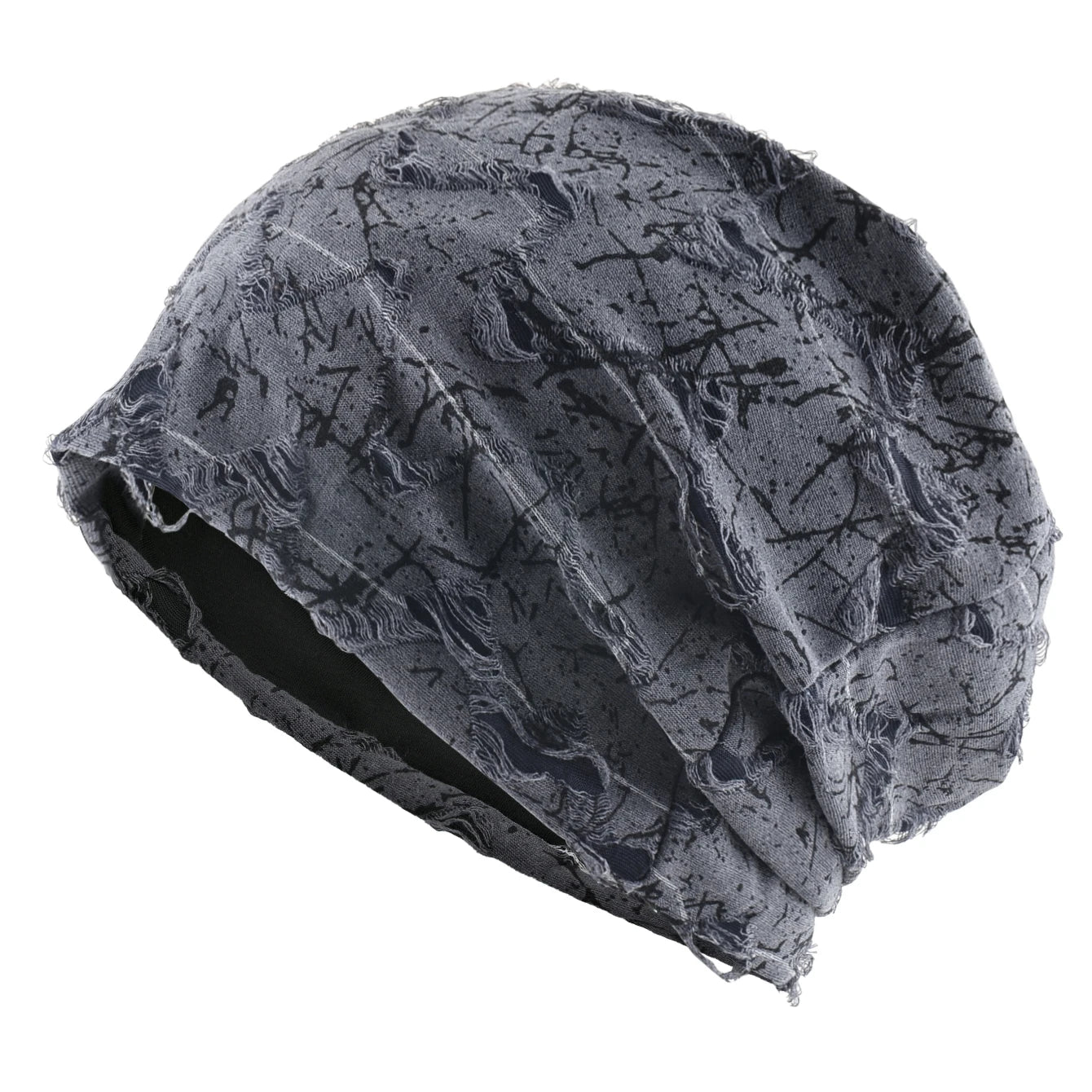 Distressed marble print Beanie Men Unisex Vintage Streetwear Hip Hop Hat Women's Spring Fall Knit Cap For Casual Sport