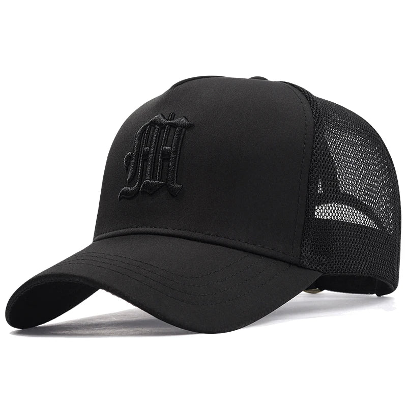 New Hat Men's Summer Thin High Top Baseball Cap Tide Big Head Fence Mesh Breathable Cap Sunscreen Sun Hat