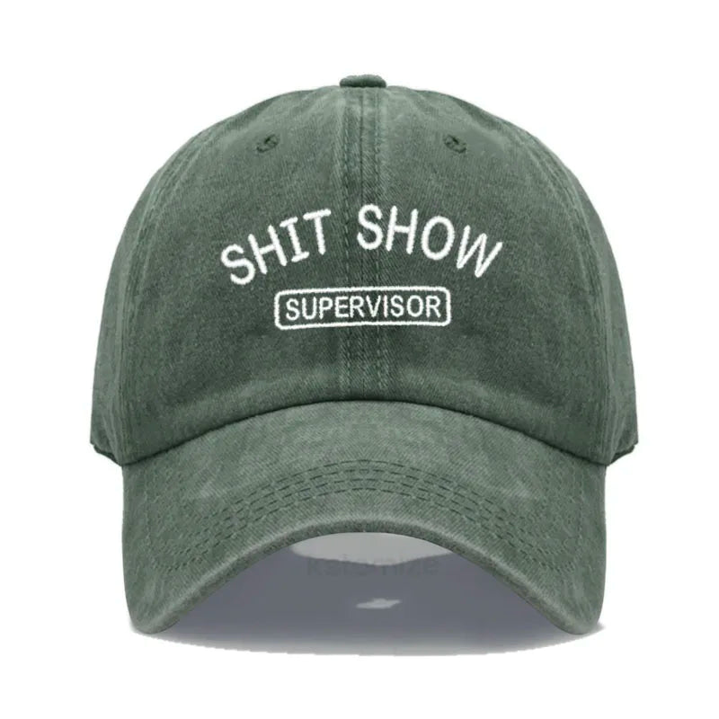 Men's Baseball Cap Women's Sport Golf Caps for Man Washed Cotton SHIT SHOW SUPERVISOR Embroidery Dad Hat Sun Hats Dropshipping