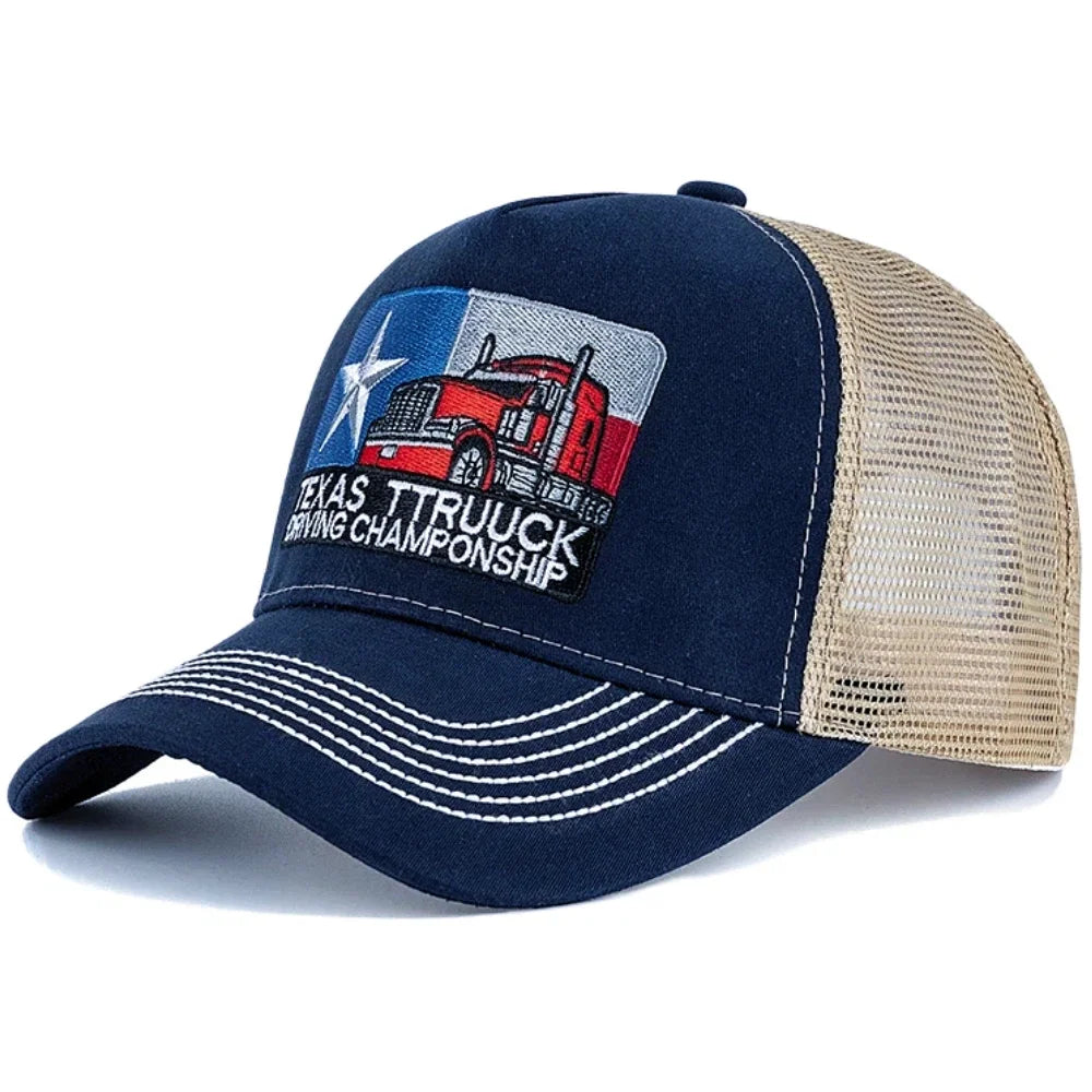 Unisex Baseball Cap Texas Embroidered Trucker Hat Mesh Hat Cap For Men Women Breathable Streetwear Summer Outdoor Trucker Cap