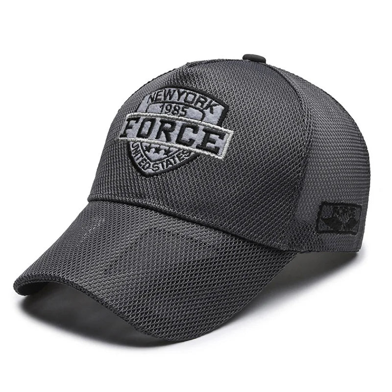 Breathable Mesh Baseball Cap, Unisex Sports Hat for Camping, Hiking, Picnic, Sun Protection, Buckle Closure