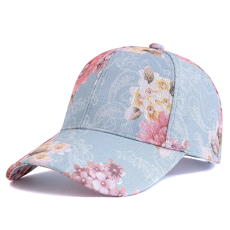 New Style Women's Flower Pattern Breathable Baseball Cap Casual Outdoor Streetwear Sports Hat Female Dopamine Fashion Cap