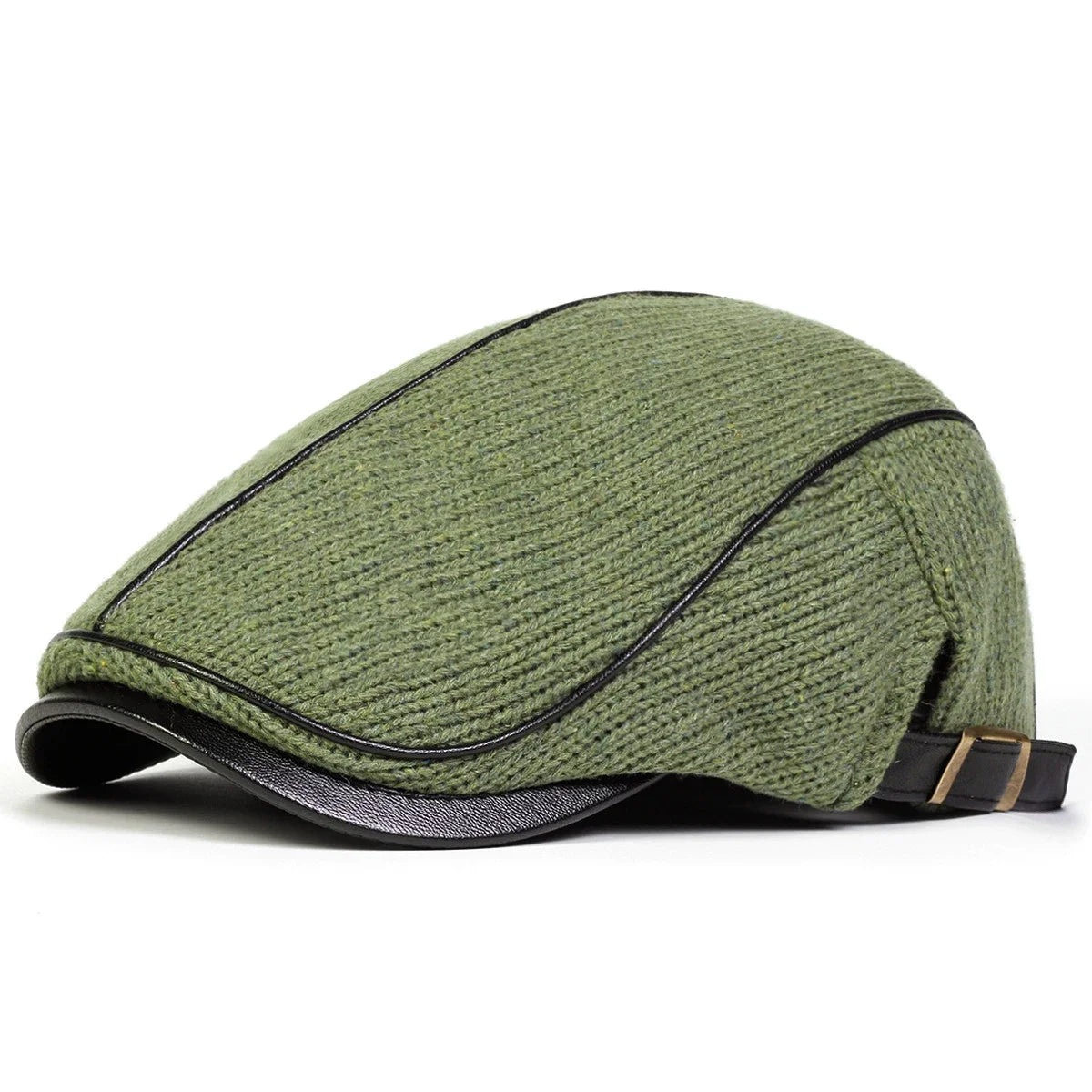 Men Autumn and Winter Warm Knitting Newsboy Caps British Painters Hats Side Buckle Adjustable Flat Cap Hip Hop Berets