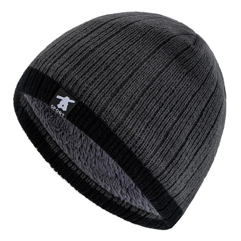 New Style Unisex Winter Hats Cap Plush Fur Lined Warm Streetwear Beanies For Man Woman Casual Winter Skiing Cap Knitted Hats