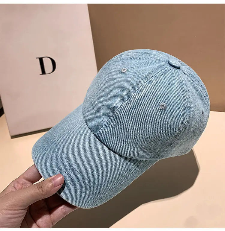 Baseball Cap Women Men Unisex Denim Washed Soft Top Sunshade Spring Summer Hats Retro Korean Solid Color Snapback Caps Female