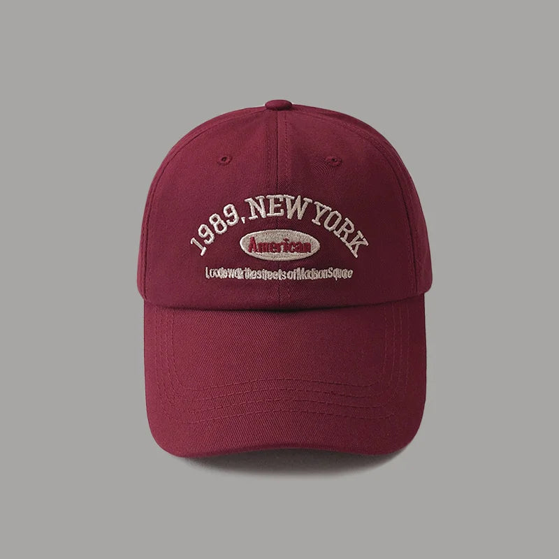 Unisex Retro Letter Embroidery Baseball Cap – Curved Brim Soft Top Casual Snapback Summer Sun Hat