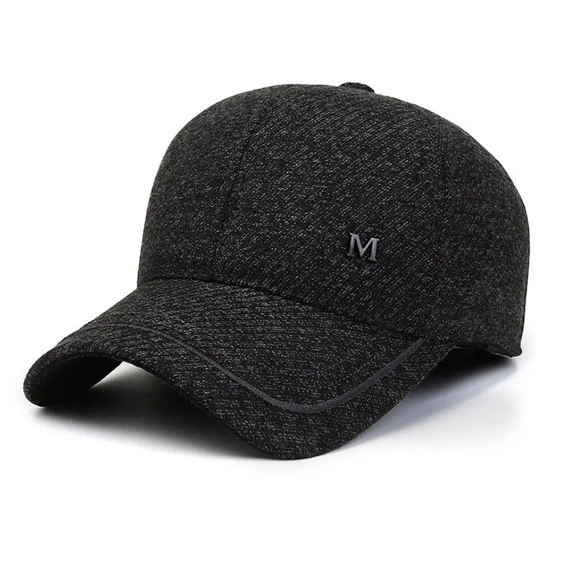 Men's Fleece-Lined ted Hat, Winter Ear Protection Beanie, Unisex Outdoor Color Block Cap, Warm, Windproof