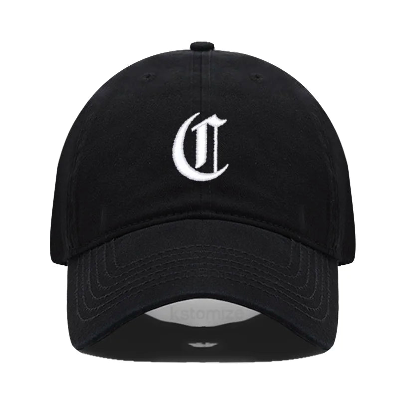 Old English Letter A-Z Embroider Baseball Cap For Men Womne High Quality Soft Cotton Fashion Team Sport Visors Snapback Caps