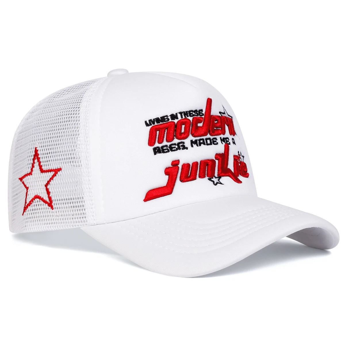 Unisex Modern Junkie Letter Embroidery Baseball Net Caps Spring and Summer Outdoor Adjustable Casual Hats Sunscreen Hat