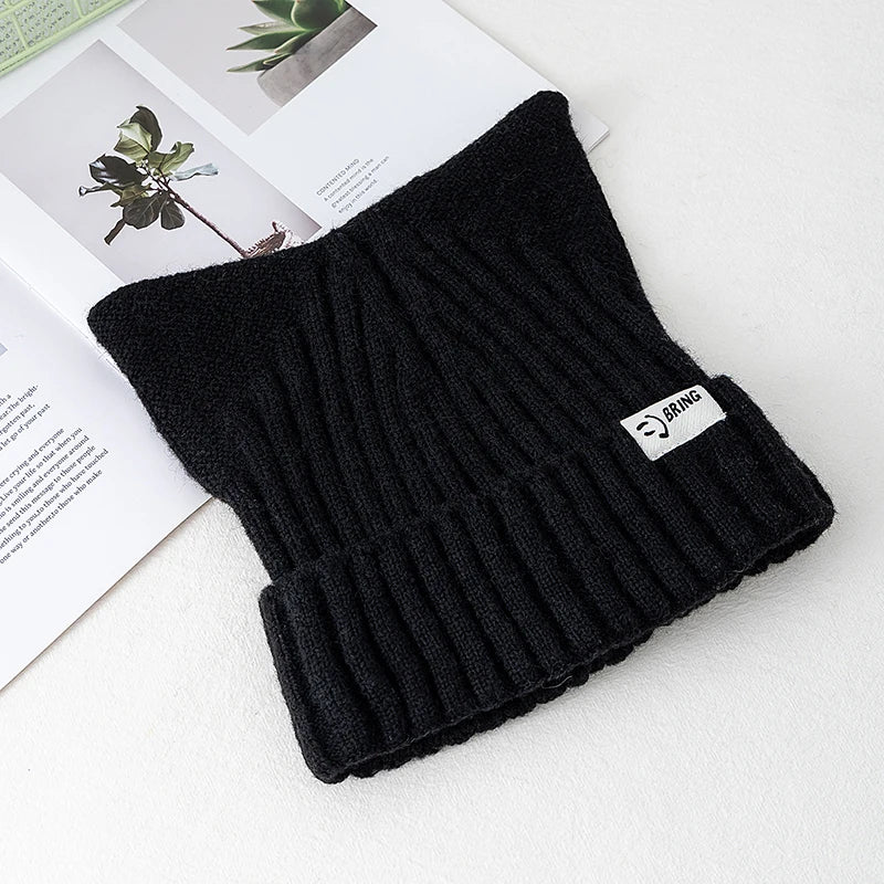 Hot Sale Cute Chic Hat Cat Ear Kpop Style Beanie Hat Sweet Autumn/Winter Hats For Women Street Simple Colors Warm Hats For Girl