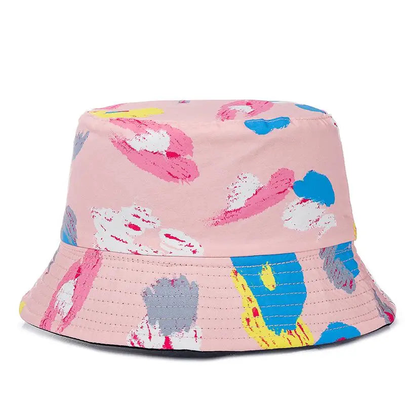 Unisex Bucket Cap Fruit Printing Hats Summer Double-sided Wear Man Women Cap Outdoor Sun Hat Classic Casual Panama Bucket Hat