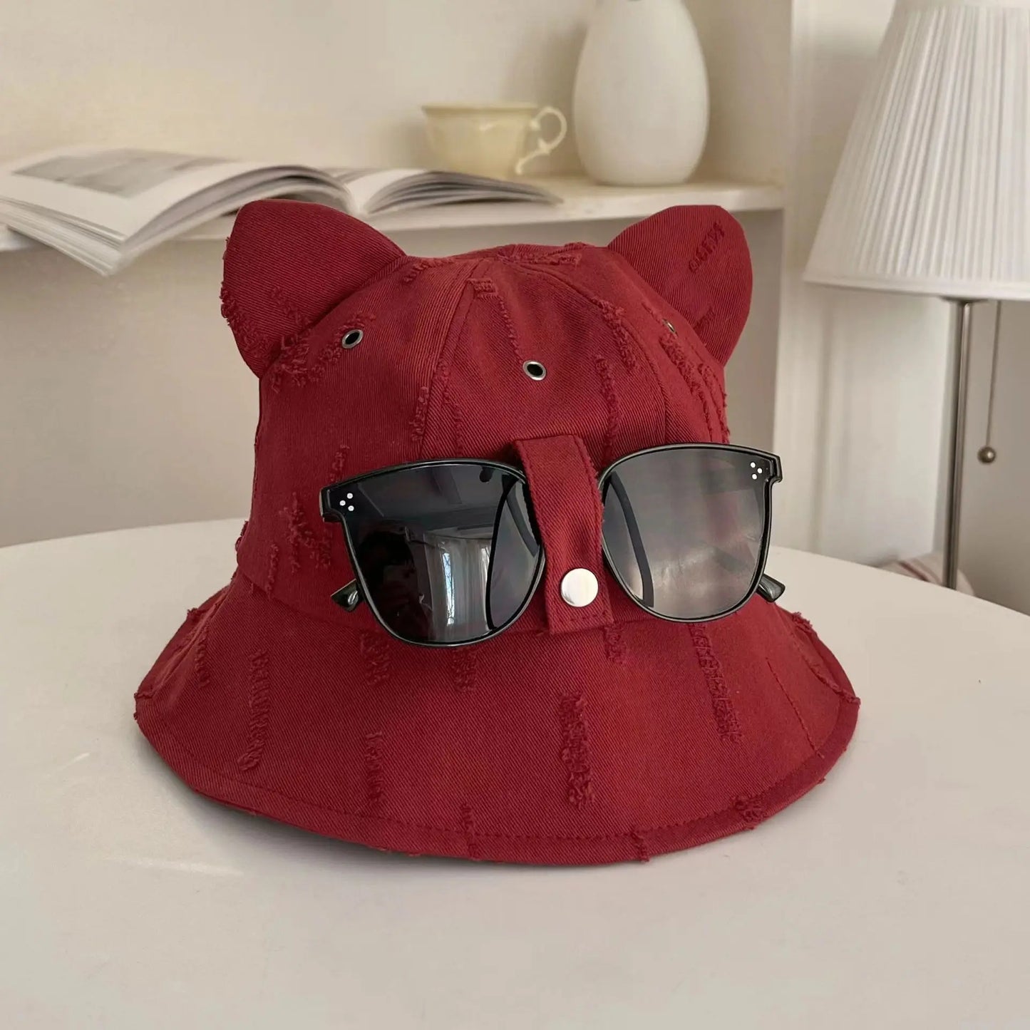 Cute Cartoon Bucket Hat With Glasses Women Spring And Summer Fashion Bob Chapeau Outdoor Sunscreen Sun Fishing Cap Panama