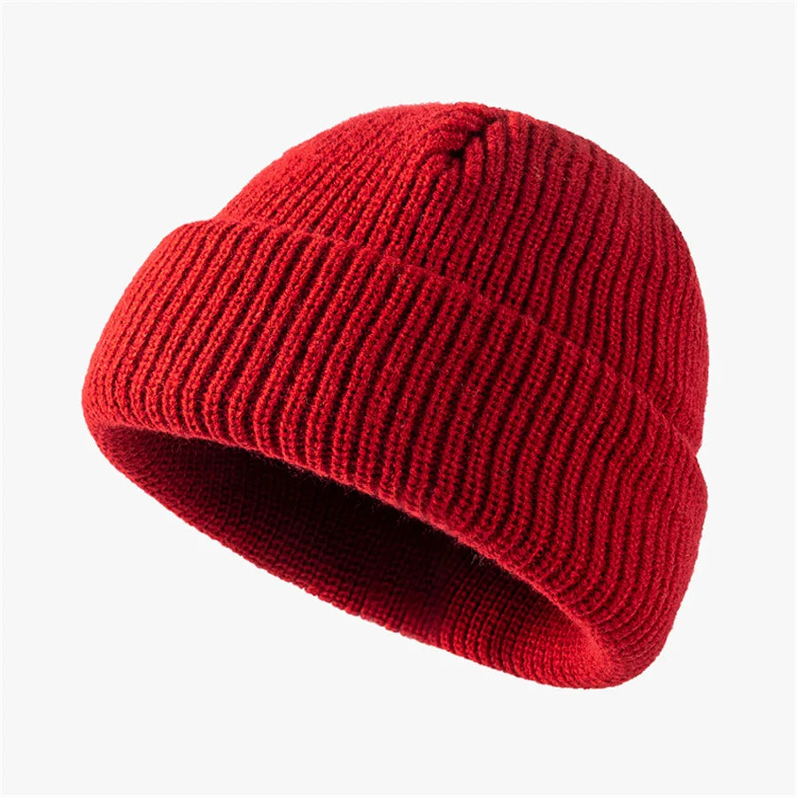 Bright Candy Color Winter Knitted Hat Beanies Skullies for Women Warm Thick Men Hip Hop Skullcap Hat Couple Street Sport Beanies