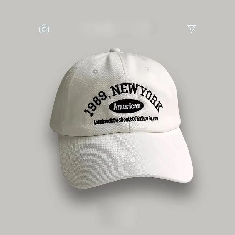 Korean Retro Baseball Hat Women's Autumn Winter Versatile Ins Street Letter Embroidered Caps Summer Couple Men