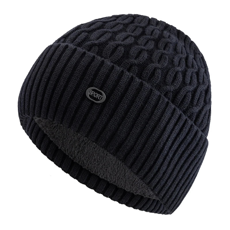 New Style Unisex Chic Cap Stylish Soft Beanie Hats Winter Hat Fur Lined Warm Cap For Men Women Thicken Ski Sports Knitted Hat