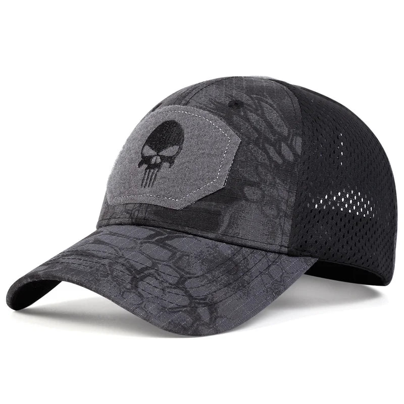 Unisex Camouflage Tactical Baseball Cap – Mesh Breathable Outdoor Fishing Hunting Snapback Hat