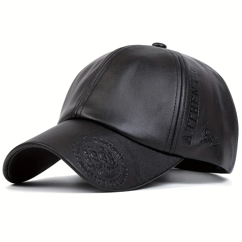 Unisex Vintage Leather Baseball Caps Spring Autumn Outdoor Sunscreen Hat Adjustable Casual Trucker Hats