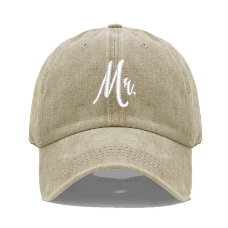 Matching Mr. & Mrs. Baseball Cap Men's Women's Cotton Embroidery Sport Golf Caps Bridal Gift Newlywed Honeymoon Wedding Gift