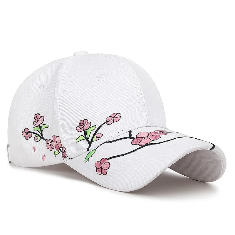New Women Spring Summer Embroidery Floral Baseball Cap Casual Adjustable Female Lady Sun Cap Hat For Women