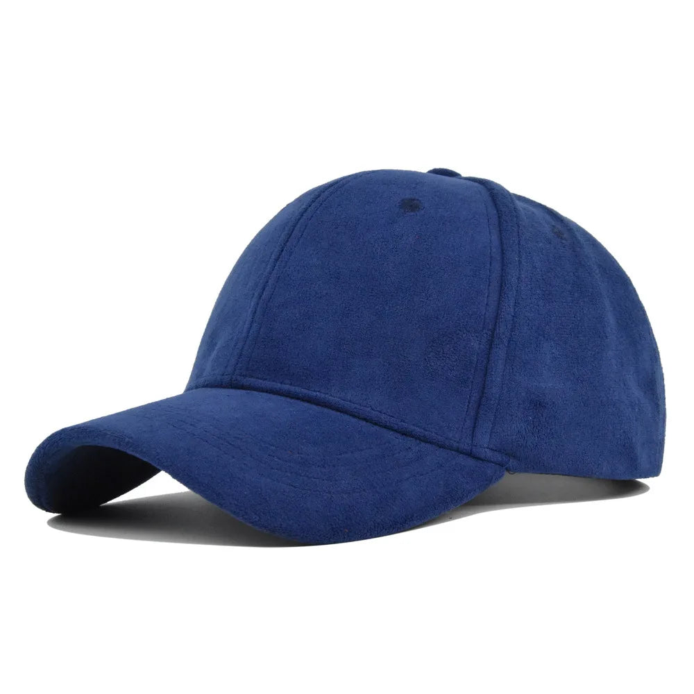 Fashion Unisex Suede Baseball Caps for Women Men Solid Color Casual Autumn Outdoor Sun Caps Winter Warm Adjustable Snapback Hats