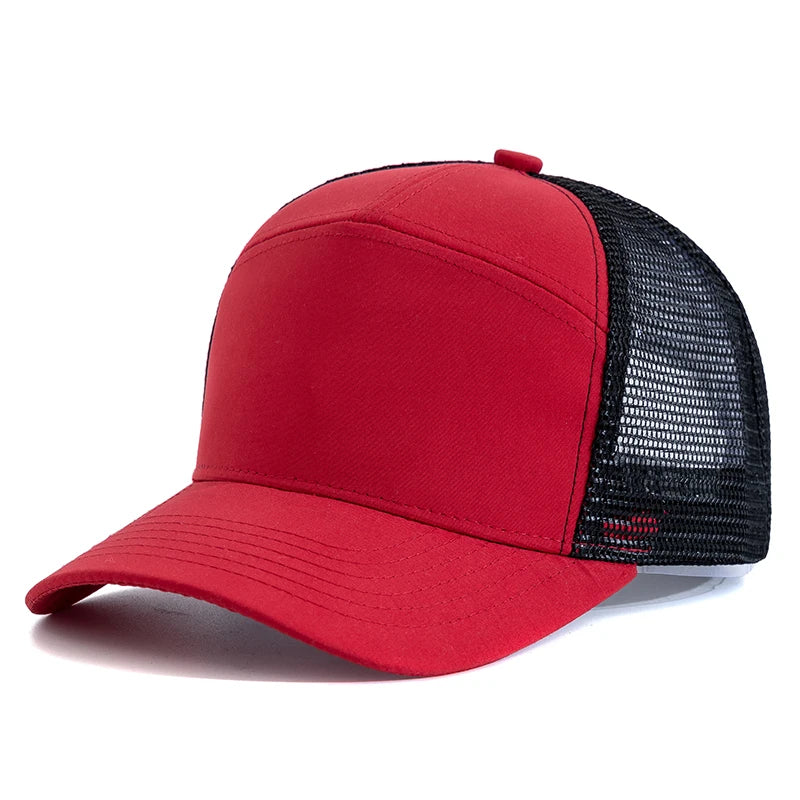Hot Sale Seven-Panel Style Trucker Hat Adjustable Baseball Cap Splicing Colors Blank Hat