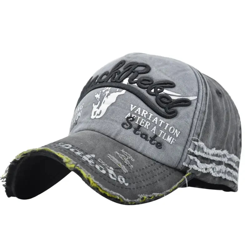 Evrfelan Denim Baseball Cap Hip Hop Letter Snapback Casual Outdoor Hat