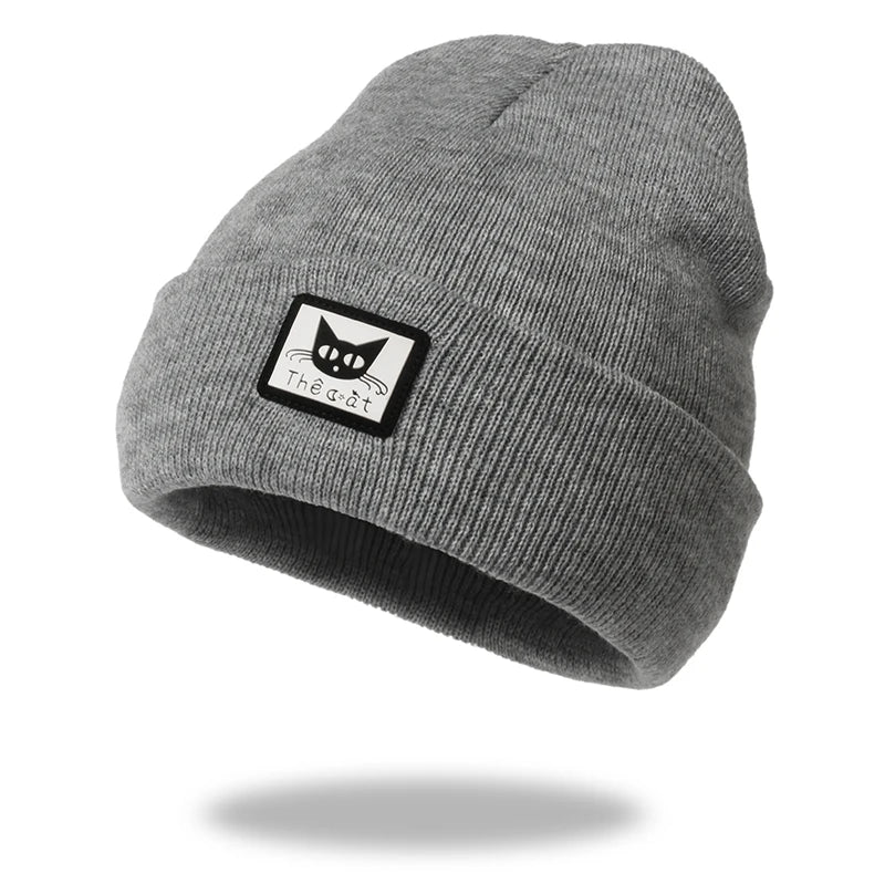 New Women Men Knitted Beanie Hat Cap Autumn Winter Male Lady Casual Embroidered Boy Girl Cap Hat For Women Men