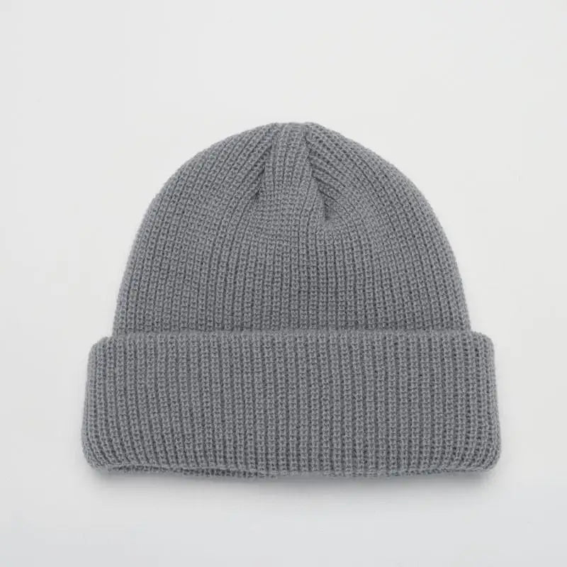 Hats For Women Black Beanie Knitted Hat Winter Men's Hats Women Beanies For Ladies Skullcap Solid Cap Retro Brimless Baggy