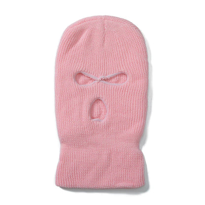 Hot Sale Unisex Balaclava Full Cover Style Ski Mask Hat 3 Holes Winter Hat Tactical Windproof Ribbed Knit Beanie Winter Warm Cap