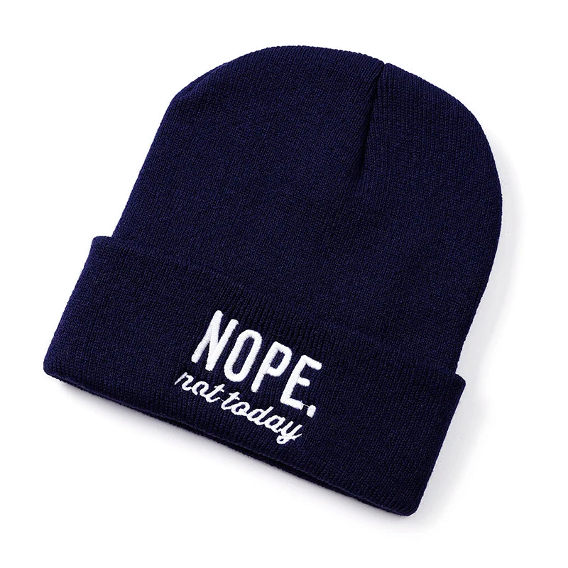 women men knitted Beanie hat Embroidery Letters autumn winter cap boy girl kids beanie cap hat for women men