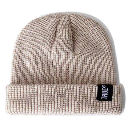 Hot Sale Daily Short Beanie Hat Unisex Sailor Style Winter Hat Men Women Ribbed Knitted Melon Cap True Letter Baggy Skull Hat