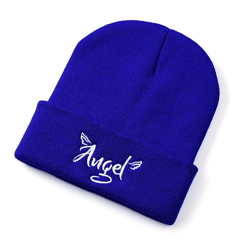 women men knitted Beanie hat Embroidery Letters autumn winter cap boy girl kids beanie cap hat for women men