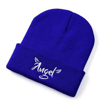 women men knitted Beanie hat Embroidery Letters autumn winter cap boy girl kids beanie cap hat for women men