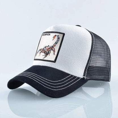 K Four Season Men's Trucker Caps With Scorpion Patch Snapback Hip Hop Baseball Cap For Women Adjustable Unisex Baseball Hats