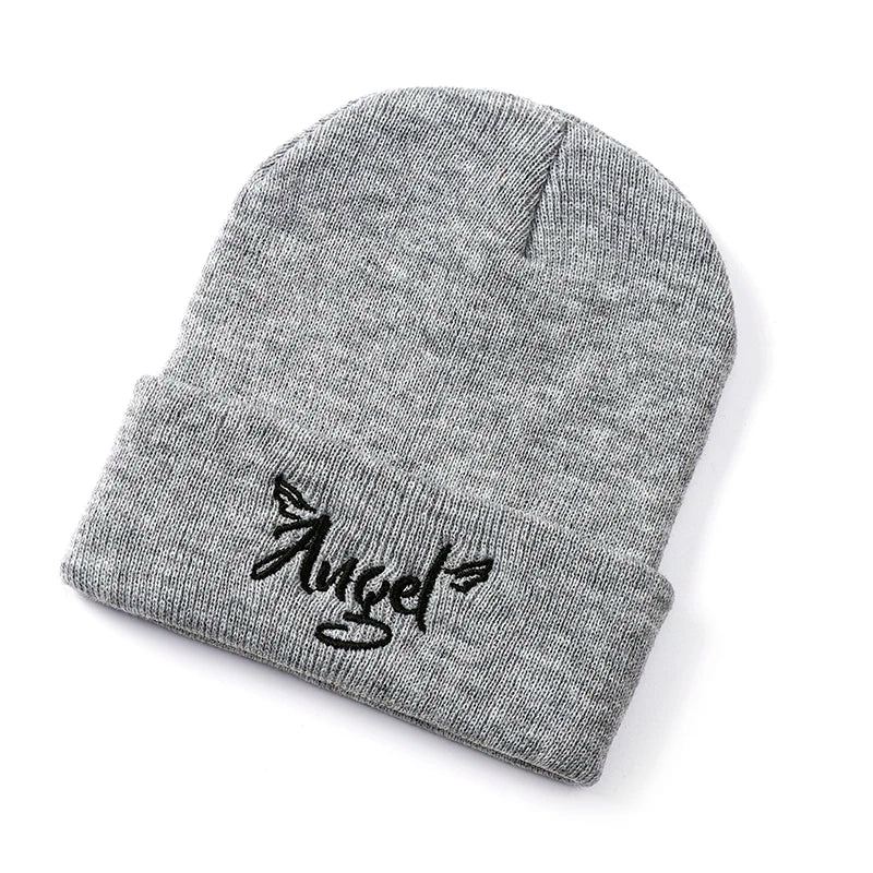 women men knitted Beanie hat Embroidery Letters autumn winter cap boy girl kids beanie cap hat for women men