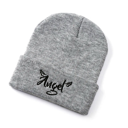 women men knitted Beanie hat Embroidery Letters autumn winter cap boy girl kids beanie cap hat for women men