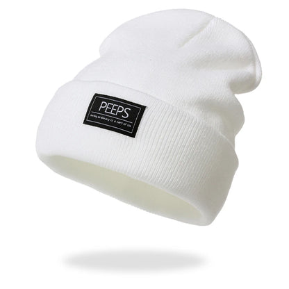 New Women Men Warm Beanie Hat Cap Boy Girl Autumn Winter Male Lady Casual Embroidered Cap Hat For Women Men