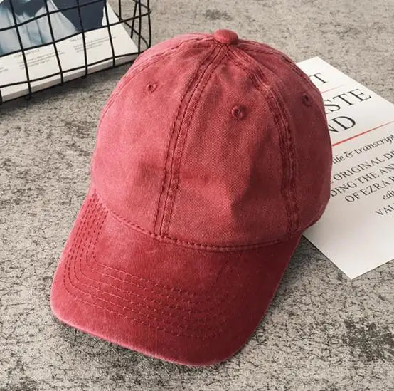 Women Men Cotton Solid Baseball Cap Fashion Snapback Hat Female Outdoor Simple Washed Vintage Visor Casual Cap Hat For Women Men