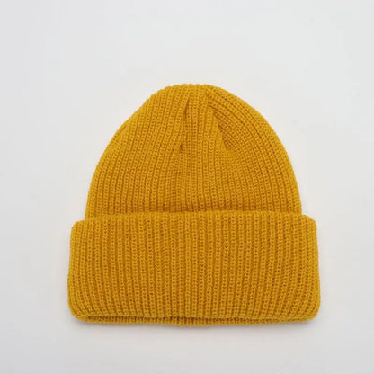 Hats For Women Black Beanie Knitted Hat Winter Men's Hats Women Beanies For Ladies Skullcap Solid Cap Retro Brimless Baggy