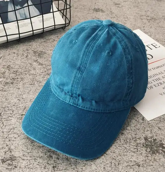 Women Men Cotton Solid Baseball Cap Fashion Snapback Hat Female Outdoor Simple Washed Vintage Visor Casual Cap Hat For Women Men
