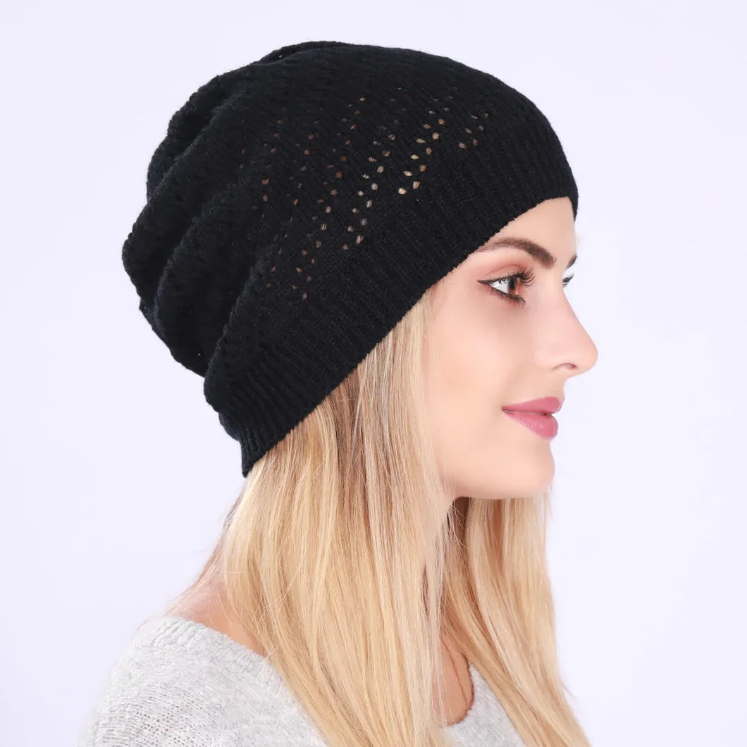 Fashion New Women Beanies Skullies Hat Cap Lady Spring Autumn Winter Solid Knitted Hollow Out Casual Bone Soft Cap Hat For Women