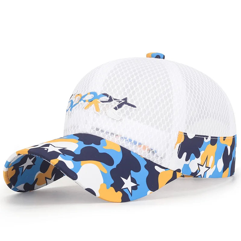 New Cool Mesh Children Kids Camouflage Baseball Cap Summer Breathable Snapback Hat Outdoor Sport Sun Cap Hat For Boy Girl