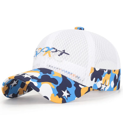 New Cool Mesh Children Kids Camouflage Baseball Cap Summer Breathable Snapback Hat Outdoor Sport Sun Cap Hat For Boy Girl