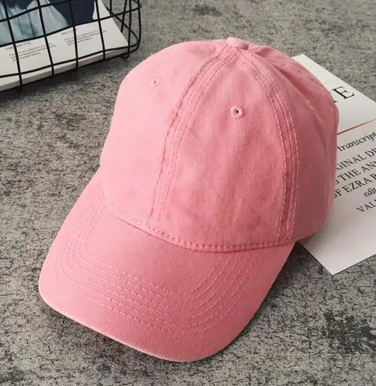 Women Men Cotton Solid Baseball Cap Fashion Snapback Hat Female Outdoor Simple Washed Vintage Visor Casual Cap Hat For Women Men