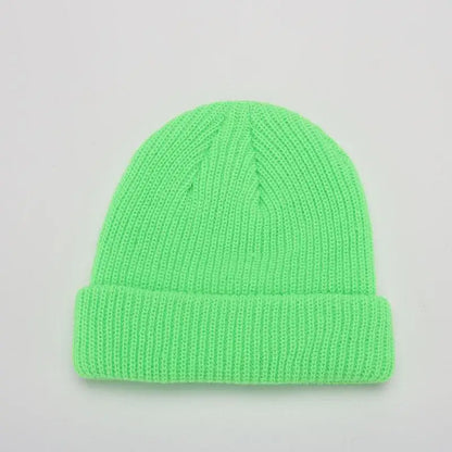 Hats For Women Black Beanie Knitted Hat Winter Men's Hats Women Beanies For Ladies Skullcap Solid Cap Retro Brimless Baggy